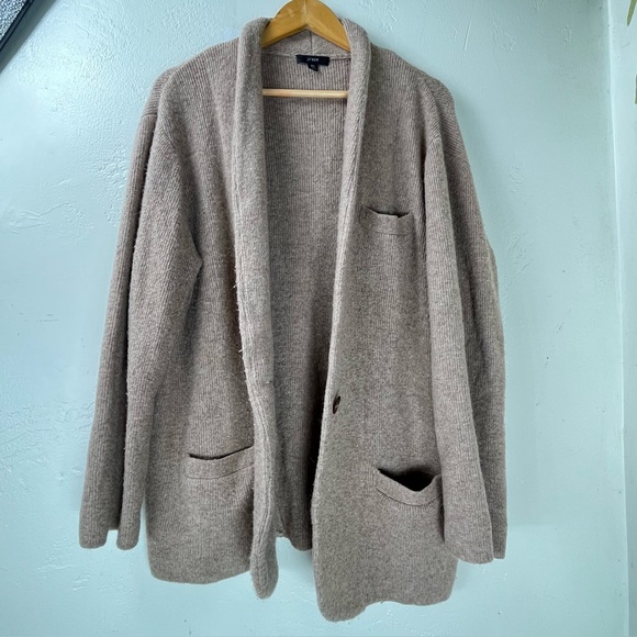 J. Crew Jackets & Blazers - J.Crew Wool Alpaca Blend Open Front Cardigan Sweater XL | Camel Brown